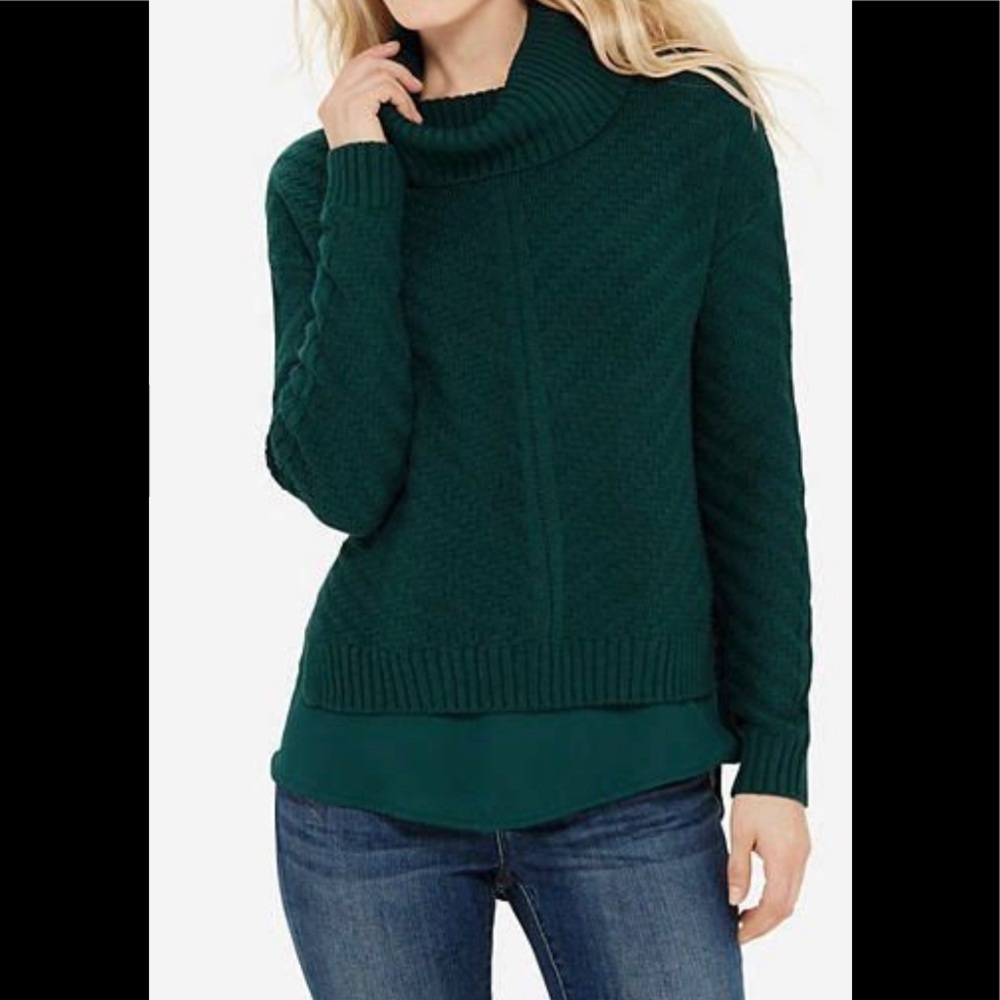 Mixed Media Cowl Neck Sweater by The Limited